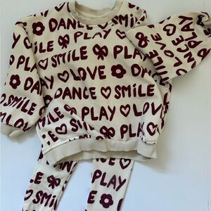 Zara Kids Cream and Red Set